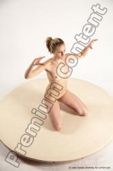 Nude Woman White Sitting poses - ALL Slim medium brown Sitting poses - on knees Multi angle poses Pinup