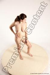 Nude Woman White Standing poses - ALL Slim long brown Standing poses - simple Multi angle poses Pinup