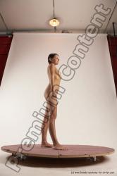 Nude Woman White Standing poses - ALL Slim medium brown Standing poses - simple Multi angle poses Pinup