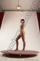 Nude Woman White Standing poses - ALL Slim medium brown Standing poses - simple Multi angle poses Pinup