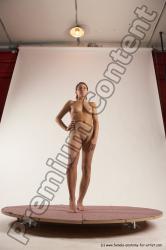 Nude Woman White Standing poses - ALL Slim medium brown Standing poses - simple Multi angle poses Pinup