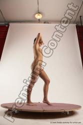 Nude Woman White Standing poses - ALL Slim medium brown Standing poses - simple Multi angle poses Pinup