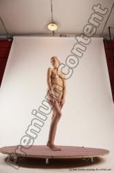 Nude Woman White Standing poses - ALL Slim long blond Standing poses - simple Multi angle poses Pinup