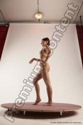 Nude Woman White Standing poses - ALL Slim short brown Standing poses - simple Multi angle poses Pinup