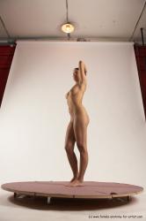 Nude Woman White Standing poses - ALL Slim short brown Standing poses - simple Multi angle poses Pinup