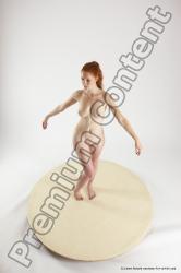 Nude Woman White Standing poses - ALL Slim long red Standing poses - simple Multi angle poses Pinup