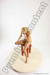 Nude Woman White Sitting poses - ALL Slim long blond Sitting poses - simple Multi angle poses Pinup