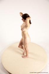 Nude Woman White Standing poses - ALL Slim long brown Standing poses - simple Multi angle poses Pinup