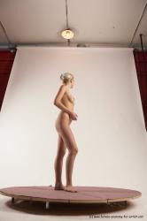 Nude Woman White Standing poses - ALL Slim long blond Standing poses - simple Multi angle poses Pinup