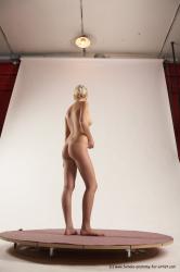 Nude Woman White Standing poses - ALL Slim long blond Standing poses - simple Multi angle poses Pinup