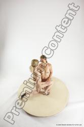 Nude Woman - Woman White Kneeling poses - ALL Slim Kneeling poses - on one knee long blond Multi angle poses Pinup