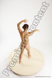 Nude Woman White Athletic medium brown Dancing Multi angle poses Pinup