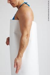 Swimsuit Woman White Detailed photos Muscular medium brown Academic