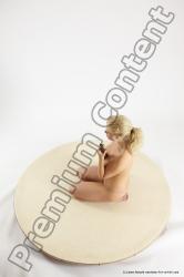 Nude Woman White Sitting poses - ALL Slim Fighting with rifle long blond Sitting poses - simple Multi angle poses Pinup