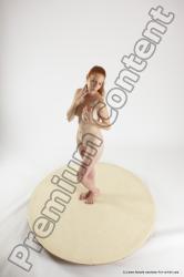 Nude Woman White Standing poses - ALL Slim long red Standing poses - simple Multi angle poses Pinup