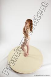 Nude Woman White Standing poses - ALL Slim long red Standing poses - simple Multi angle poses Pinup