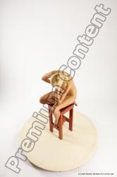 Nude Woman White Sitting poses - ALL Slim long blond Sitting poses - simple Multi angle poses Pinup