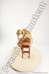 Nude Woman White Sitting poses - ALL Slim long blond Sitting poses - simple Multi angle poses Pinup