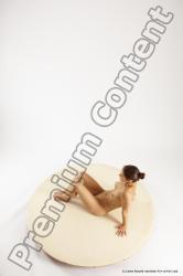 Nude Woman White Sitting poses - ALL Athletic long brown Sitting poses - simple Multi angle poses Pinup