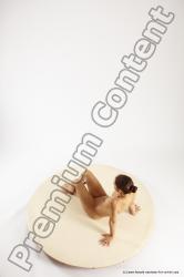 Nude Woman White Sitting poses - ALL Athletic long brown Sitting poses - simple Multi angle poses Pinup