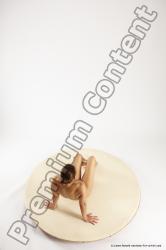 Nude Woman White Sitting poses - ALL Athletic long brown Sitting poses - simple Multi angle poses Pinup