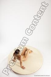 Nude Woman White Sitting poses - ALL Athletic long brown Sitting poses - simple Multi angle poses Pinup