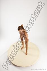 Nude Woman White Standing poses - ALL Slim long red Standing poses - simple Multi angle poses Pinup