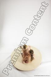 Nude Woman - Woman White Sitting poses - ALL Slim long blond Multi angle poses Pinup