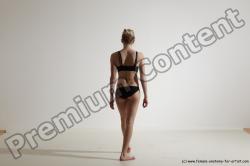 Underwear Gymnastic poses Woman White Athletic long blond Dancing Dynamic poses Academic