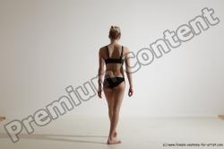 Underwear Gymnastic poses Woman White Athletic long blond Dancing Dynamic poses Academic