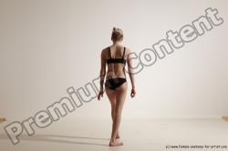 Underwear Gymnastic poses Woman White Athletic long blond Dancing Dynamic poses Academic