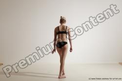 Underwear Gymnastic poses Woman White Athletic long blond Dancing Dynamic poses Academic