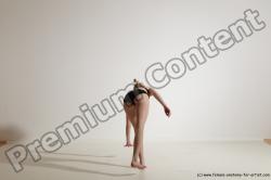 Underwear Gymnastic poses Woman White Athletic long blond Dancing Dynamic poses Academic