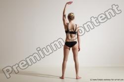 Underwear Gymnastic poses Woman White Athletic long blond Dancing Dynamic poses Academic