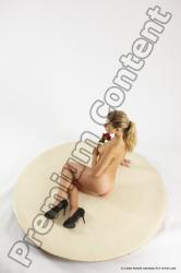 Nude Woman White Sitting poses - ALL Slim long blond Sitting poses - simple Multi angle poses Pinup