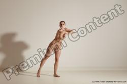 Nude Gymnastic poses Woman White Slim long brown Dancing Dynamic poses Pinup