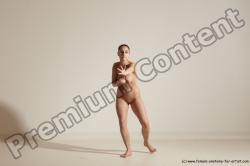 Nude Gymnastic poses Woman White Slim long brown Dancing Dynamic poses Pinup