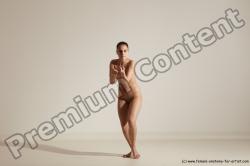 Nude Gymnastic poses Woman White Slim long brown Dancing Dynamic poses Pinup