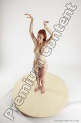 Nude Woman White Standing poses - ALL Slim long red Standing poses - simple Multi angle poses Pinup