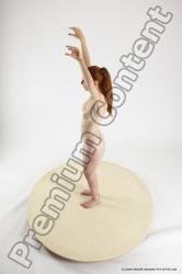 Nude Woman White Standing poses - ALL Slim long red Standing poses - simple Multi angle poses Pinup