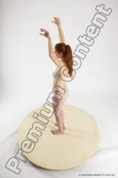 Nude Woman White Standing poses - ALL Slim long red Standing poses - simple Multi angle poses Pinup