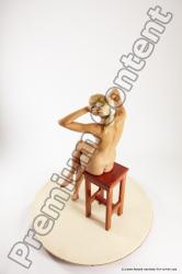 Nude Woman White Sitting poses - ALL Slim long blond Sitting poses - simple Multi angle poses Pinup