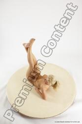 Nude Woman White Laying poses - ALL Slim Laying poses - on back long blond Multi angle poses Pinup