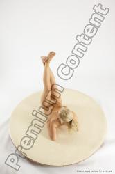 Nude Woman White Laying poses - ALL Slim Laying poses - on back long blond Multi angle poses Pinup