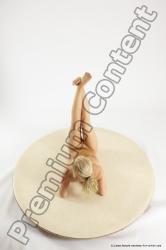 Nude Woman White Laying poses - ALL Slim Laying poses - on back long blond Multi angle poses Pinup