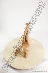 Nude Woman White Laying poses - ALL Slim Laying poses - on back long blond Multi angle poses Pinup