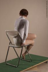 Casual Daily activities Woman White Sitting poses - ALL Slim short red Sitting poses - simple Academic