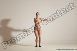 Nude Gymnastic poses Woman White Slim long brown Dancing Dynamic poses Pinup