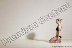 Underwear Gymnastic poses Woman White Slim long blond Dancing Dynamic poses Academic