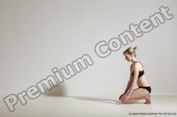 Underwear Gymnastic poses Woman White Slim long blond Dancing Dynamic poses Academic